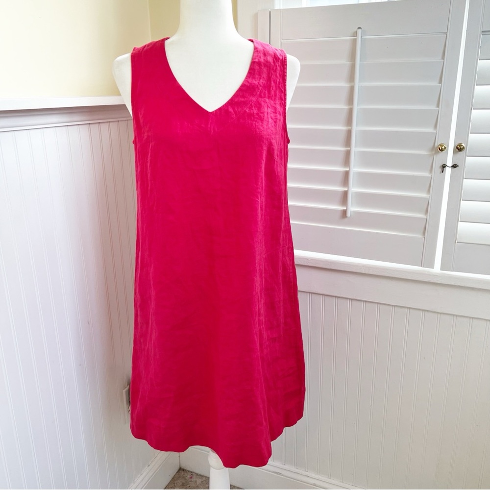 J. Jill Love Linen Sleeveless V-Neck A-Line Dress Women’s Size XS 100% Linen